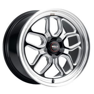 WELD Performance Laguna Drag 5x114.3 17x10 +50 Gloss Black/Milled Diamond Cut Lip