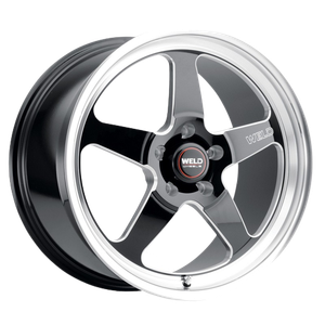 WELD Performance Ventura 5x120.65 19x9.5 +50 Gloss Black/Milled Diamond Cut Lip
