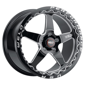 WELD Performance Ventura Beadlock 5x127 20x10.5 +38 Gloss Black/Milled Diamond Cut Lip