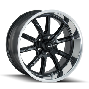 Ridler Type 650 5x114.3 20x10+0 Matte Black/Polished Lip