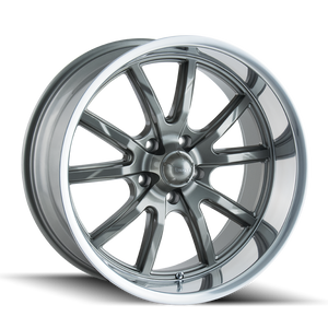 Ridler Type 650 5x114.3 22x9.5+18 Grey/Polished Lip