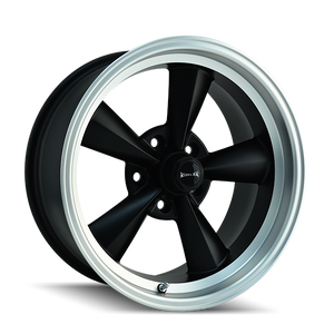 Ridler Type 675 5x120.65 17x9.5-5 Matte Black/Machined Lip