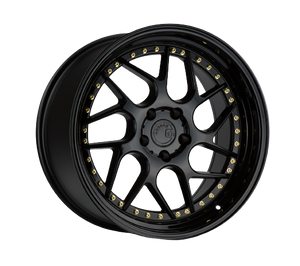 Aodhan DS01 5x114.3 18x9.5+15 Gloss Black W /Gold Rivets