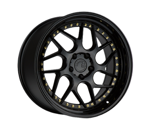 Aodhan DS01 5x114.3 18x9.5+22 Gloss Black W /Gold Rivets