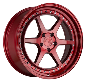 Aodhan DS09 5x100 18x9.5+35 Candy Red w/ (Chrome Rivets)