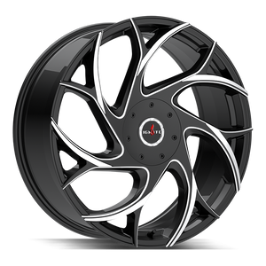 Ignite Inferno 5x115/5x120 22x9.5 +15 Gloss Black Milled Tips