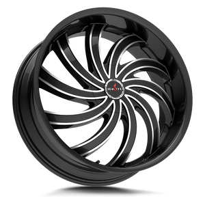 Ignite Flame 5x127/5x139.7 24x9.5 +18 Gloss Black Milled