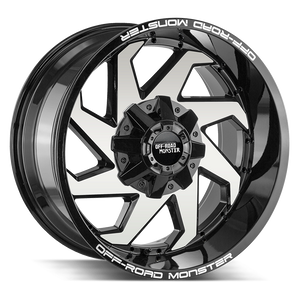 Off Road Monster M09 Blank 20x10-12 Gloss Black Machined