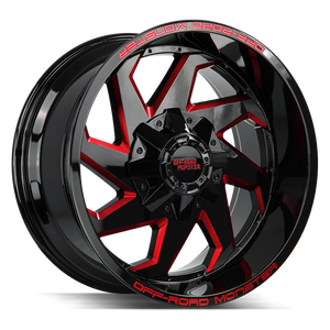 Off Road Monster M09 6x135/6x139.7 20x10-12 Gloss Black Candy Red Milled