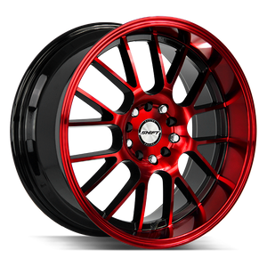 Shift Crank 5x100/5x114.3 18x8.5 +30 Gloss Black Candy Red Machine