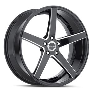 Strada Perfetto 5x127 24x10 +25 Gloss Black Milled