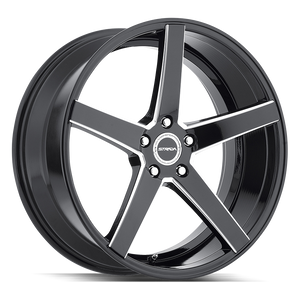 Strada Perfetto 6x135 24x10 +24 Gloss Black Milled