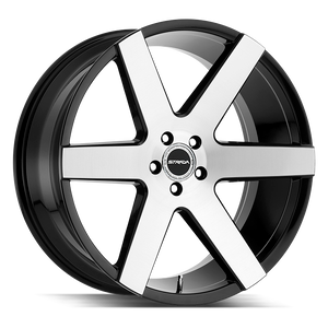 Strada Coda 5x120 26x10 +25 Gloss Black Machined