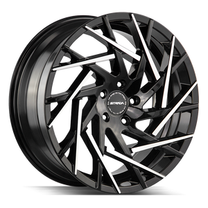 Strada Nido Blank 20x8.5 +35 Gloss Black Machined Tips