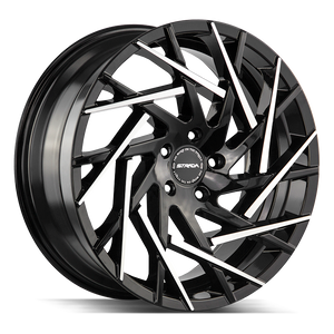 Strada Nido 5x120 22x9 +35 Gloss Black Machined Tips
