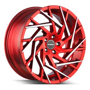 Strada Nido 5x114.3 22x9 +35 Candy Red Machined Tips