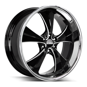 Strada Street Classics Old Skool 6x135 24x10 +24 Gloss Black Milled SS Lip