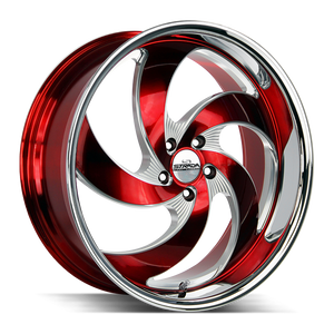 Strada Street Classics Retro 5 5x120 22x10 +40 Candy Red Milled SS Lip