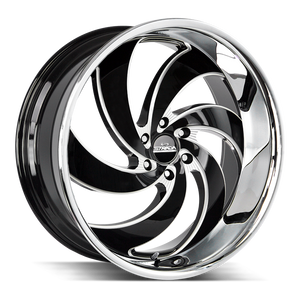 Strada Street Classics Retro 6 5x127 24x10 +15 Gloss Black Milled SS Lip