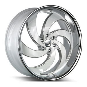 Strada Street Classics Retro 6 6x139.7 26x10 +26 Gloss White Milled SS Lip