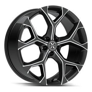 Xcess 5 Flake 5x112 20x8.5 +35 Gloss Black Milled