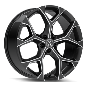 Xcess 5 Flake 5x108 20x8.5 +35 Gloss Black Milled