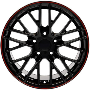 OE Wheels CV08A 5x120.65 18x10.5+56 Gloss Black Redline
