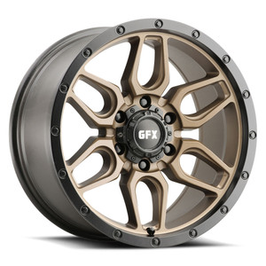 G-FX TR-18 5x127 17x8.5-6 Textured Bronze w/ Matte Black Lip