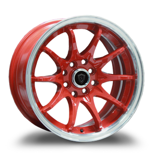 G - LINE ALLOYS G1018 4x100/4x114.3 15x8+20 RED / MACHINED