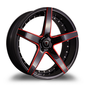 MARQUEE WHEELS M3226 5x115 20x9+15 BLACK / RED