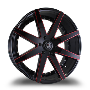 MARQUEE WHEELS M3226B 6x135 24x10+25 BLACK / RED MILLING