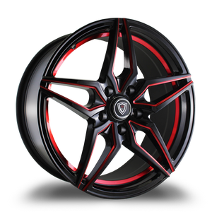 MARQUEE WHEELS M3259 5x120 18x8+33 BLACK / RED MILLING