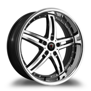 MARQUEE WHEELS M5329 5x115 20x10.5+38 BLACK / MACHINED/STAINLESS LIP