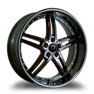 MARQUEE WHEELS M5329 5x112 20x9+35 BLACK / RED MILLING