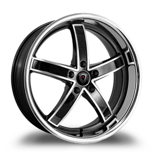 MARQUEE WHEELS M5330A 5x120 20x10.5+40 BLACK / MACHINED/STAINLESS LIP