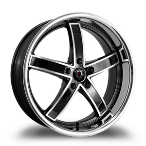 MARQUEE WHEELS M5330A 5x114.3 22x10.5+40 BLACK / MACHINED/STAINLESS LIP