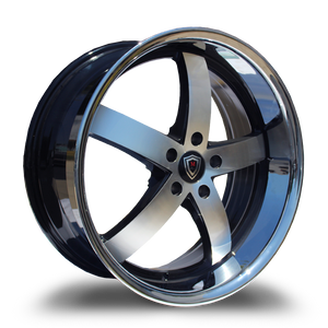 MARQUEE WHEELS M5330B 5x115 20x9+15 BLACK / MACHINED/STAINLESS LIP