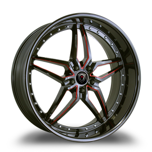 MARQUEE WHEELS M5331 5x114.3 20x9+32 BLACK / RED MILLING