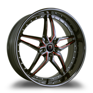 MARQUEE WHEELS M5331 5x115 22x10.5+20 BLACK / RED MILLING