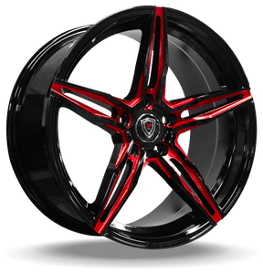 MARQUEE WHEELS M8888 5x110 18x8.5+35 BLACK / RED MILLING