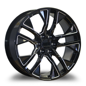 REPLICA WHEELS R6708 6x139.7 22x9+24 BLACK / MILLED