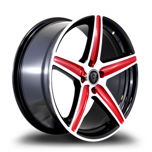 WHITE DIAMOND W253 5x100/5x114.3 17x7+35 RED FACE / BLACK