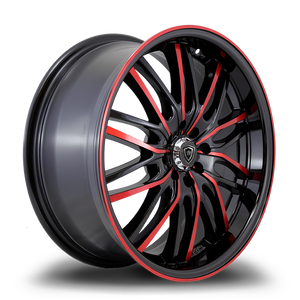 WHITE DIAMOND W3108 5x114.3/5x120 18x8+35 RED FACE / BLACK