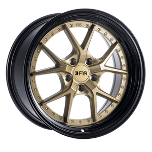 F1R F105 5X114.3 18x9.5 +38 Gold/Black Lip