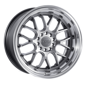 F1R F21 5x112/5x114.3 19x9.5 +35 Hyper Black/Polish Lip