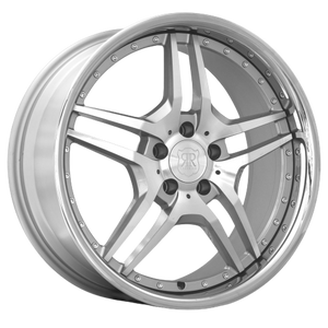MRR RW2 5x100 - 5x120.65 19x9.5  +25-45 Silver Machine Face Chrome Lip