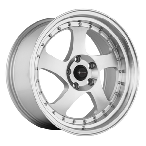 Vors VR2 5x112 18x8  +35 Silver Machine Face Lip Chrome Rivet