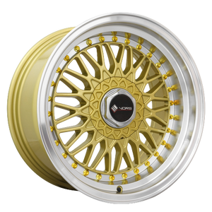 Vors VR3 4x108 16x8  +20 Gold Machine Lip Gold Rivet