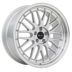 Vors VR8 5x108 17x8  +35 Silver Machine Lip Chrome Rivet