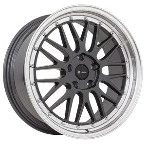 Vors VR8 5x114.3 19x9.5  +22 Hyper Black Machine Lip Chrome Rivet